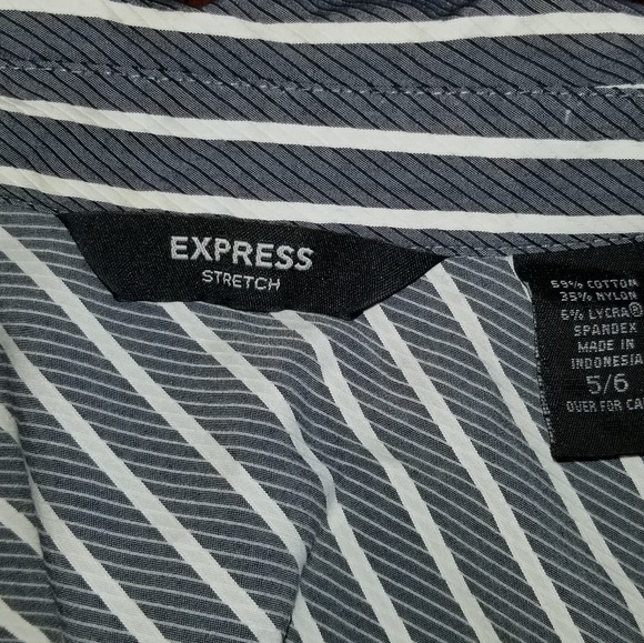 Express Gray Stripe Button Down Size 5/6 - Picture 2 of 3
